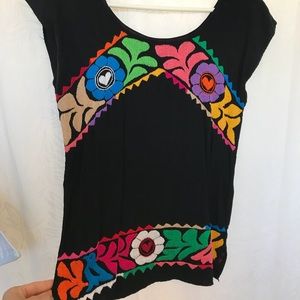 Hand embroidered Mexican blouse